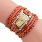Rectangle Dial Analog Quartz Watch Women Leather Band Wrist Watch Relogio Feminino Feida 4