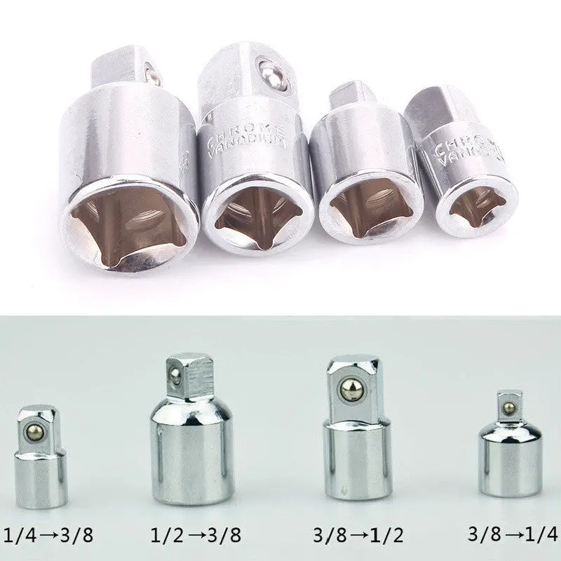 Reducer Converter Set Tool Kit 4Pc Ratchet Socket Adapter 1/4" 3/8" 1/2" 70940 1
