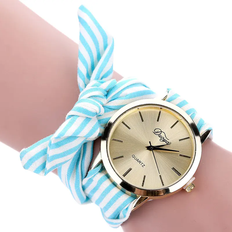 Relogio Feminino Dress Watch Duoya Women's Wrist Watch Flower Star Bow Wristwatch Scarf Band Party Casual Watch 2