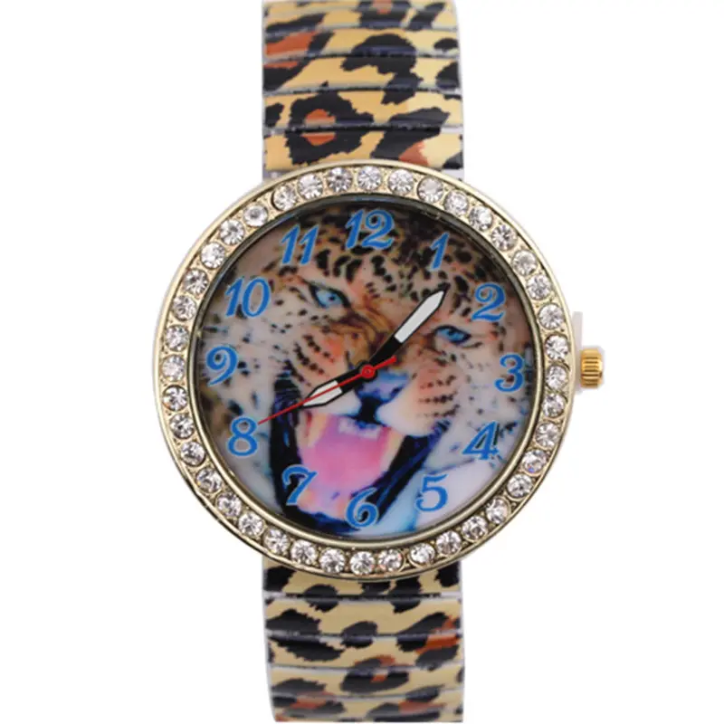 Relogio Feminino Women's Analog Quartz Wrist Watch Women Tiger Elastic Leopard Printed Clock Mujer Montre Hour 1