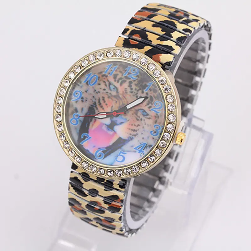 Relogio Feminino Women's Analog Quartz Wrist Watch Women Tiger Elastic Leopard Printed Clock Mujer Montre Hour 2
