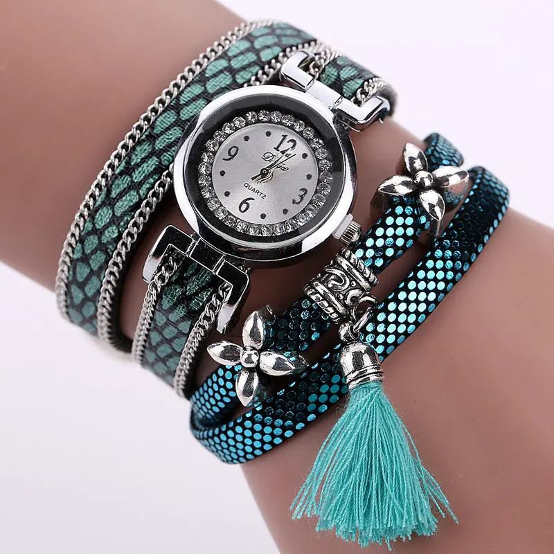 Relogio Feminino Women's Faux Leather Rhinestone Analog Quartz Wristwatches Ladies Watches Montre 1