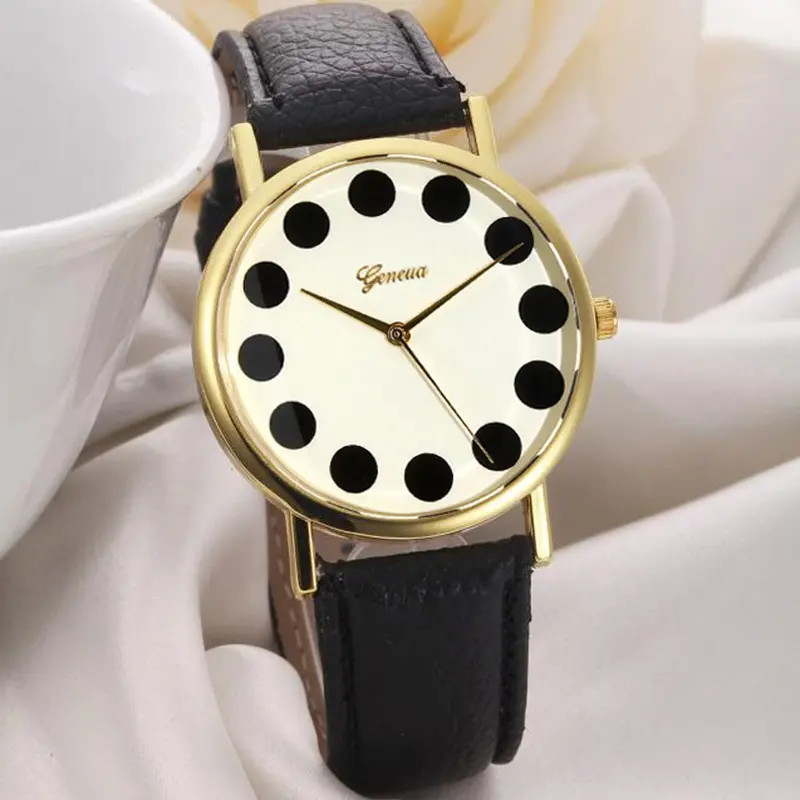 Relogio Geneva Watch Women Girl Lide Leather Band Analog Quartz Watches Vintage Clock Relojes 1