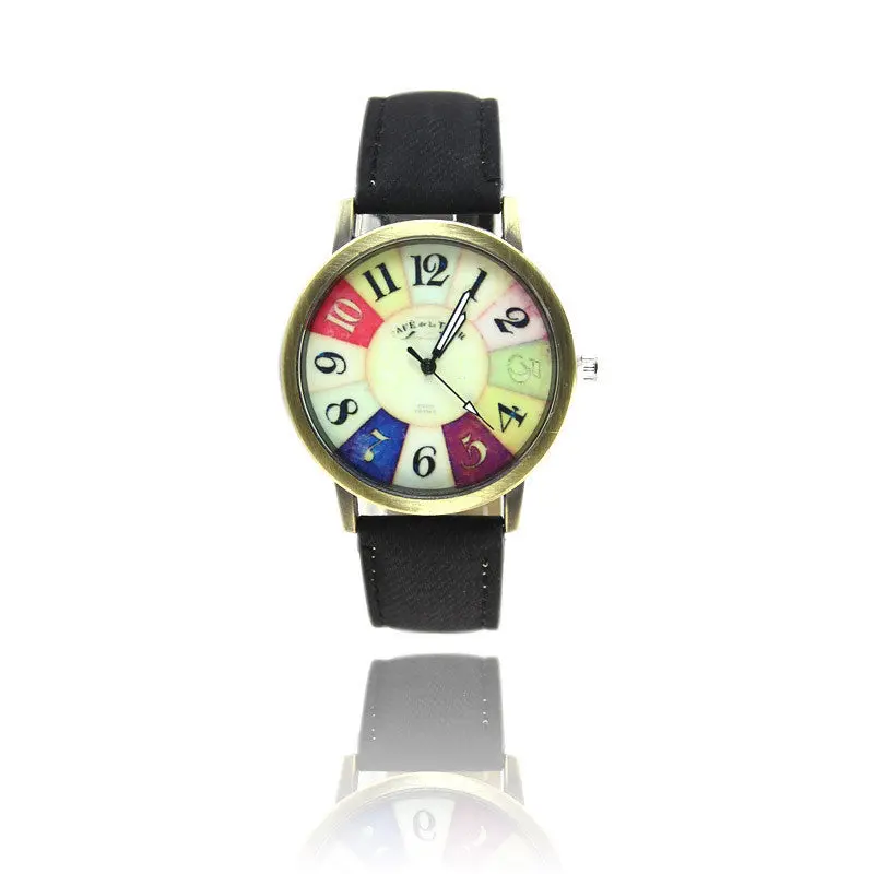 Relogio Masculino Harajuku Graffiti Pattern Watch Men Leather Band Analog Quartz Vogue Wrist Watches Reloj Hombre 1