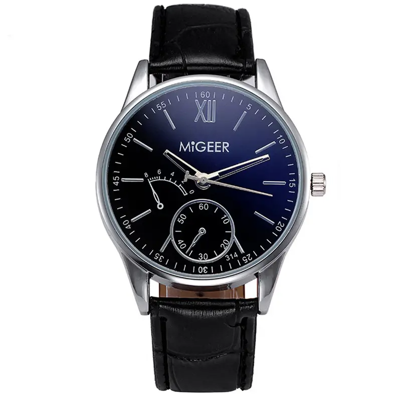 Relogio Masculino Luxury Crocodile Faux Leather Mens Analog Watch Wrist Watches Feida 1