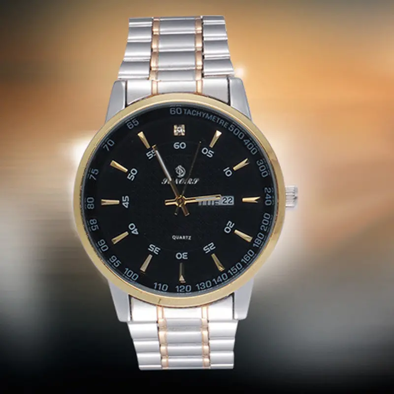 Relogio Masculino Luxury Men Crystal Stainless Steel Band Quartz Wrist Watch Montre Feida 2