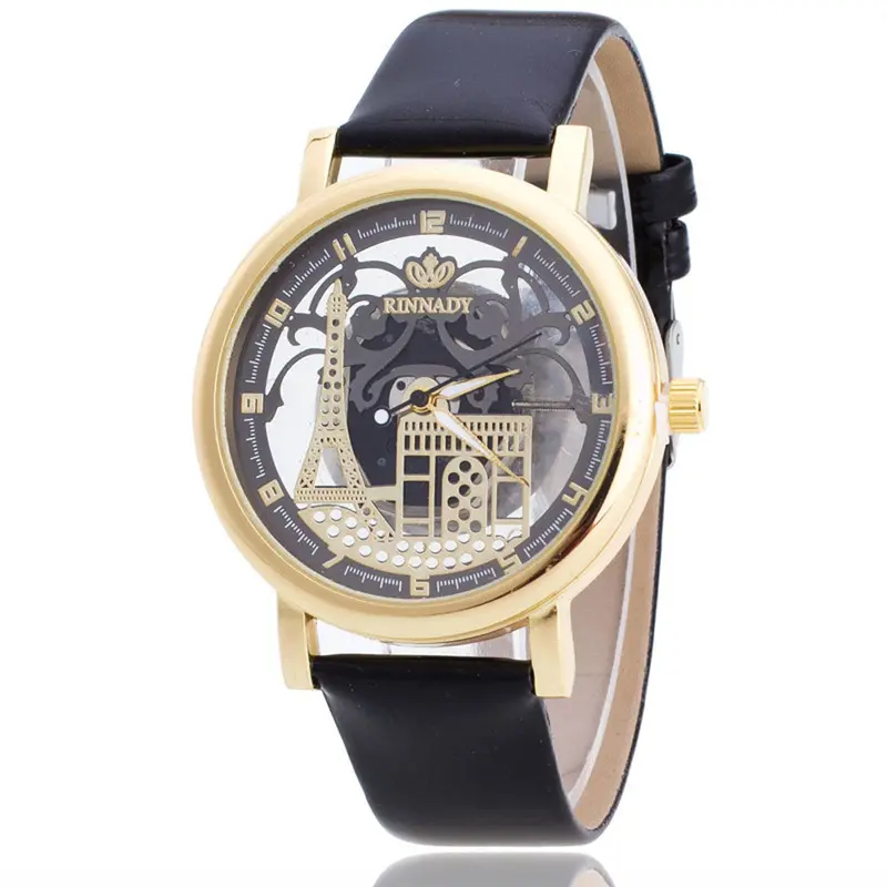 Relogio Masculino Men And Women Watch Sided Hollow Leather Strap Quartz-Watch Watches Women Watch 1
