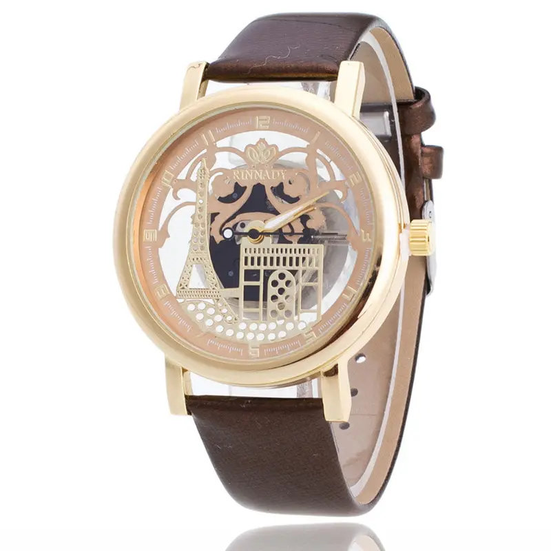 Relogio Masculino Men And Women Watch Sided Hollow Leather Strap Quartz-Watch Watches Women Watch 2