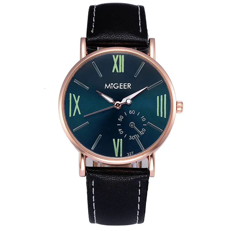 Relogio Masculino Mens Watches Luxury Crocodile Faux Leather Kol Saati Wrist Watches Montre Homme Men's Watch 2