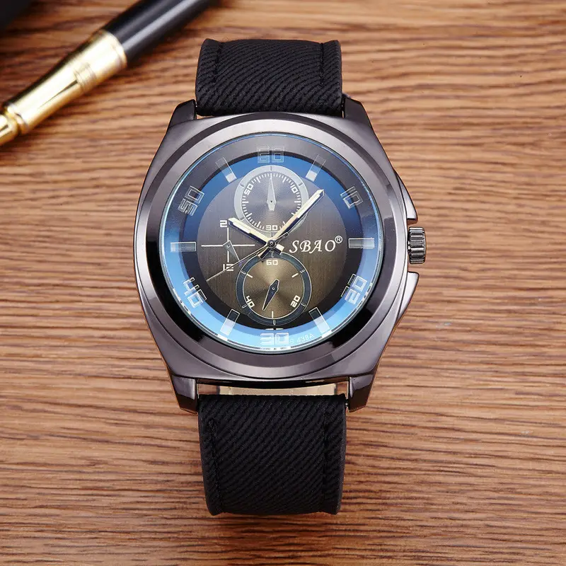 Relogio Masculino Mens Watches Top Luxury Men's Leather Band Stainless Steel Sport Quartz Wrist Watch 2