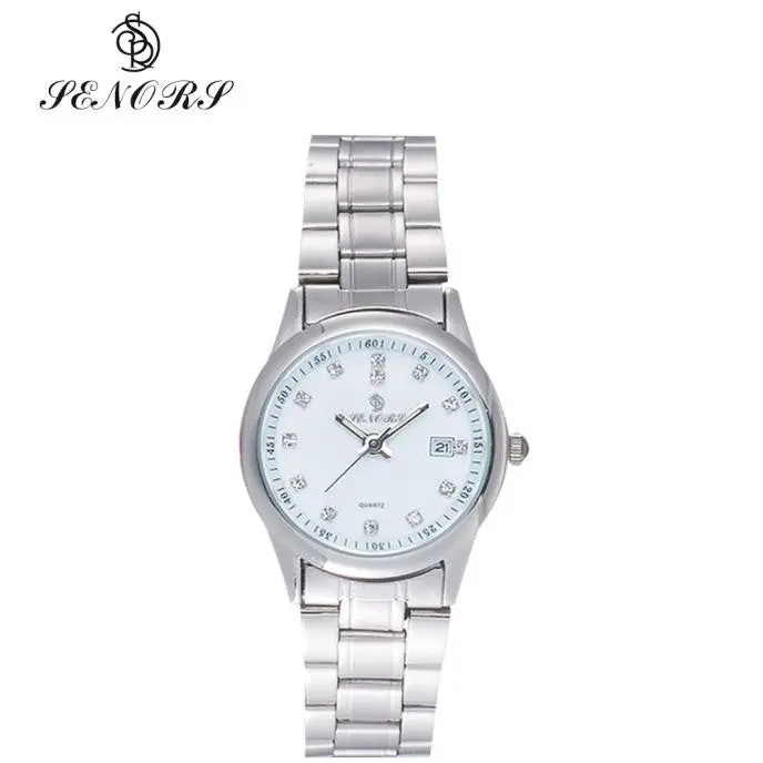 Relogio Masculino Women Men Crystal Watch Stainless Steel Band Analog Quartz Wrist Watch Silver Free Shiping Feida 1