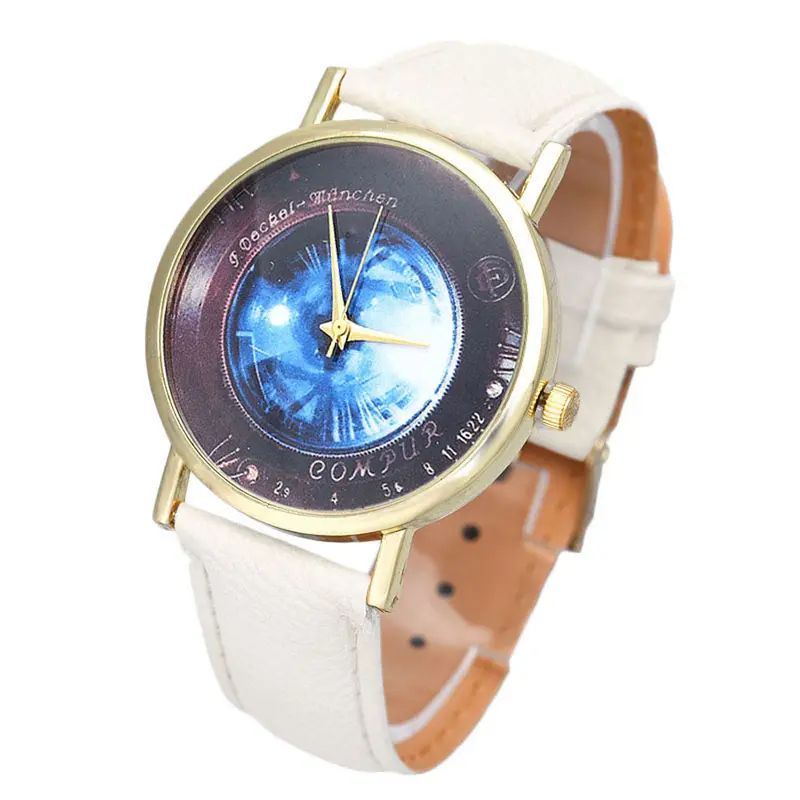 Relogio Women Men Dress Watch Fresh Blue Dial Pattern Boys Girls Casual Vogue Watch Mujer Reloj Luxury 1