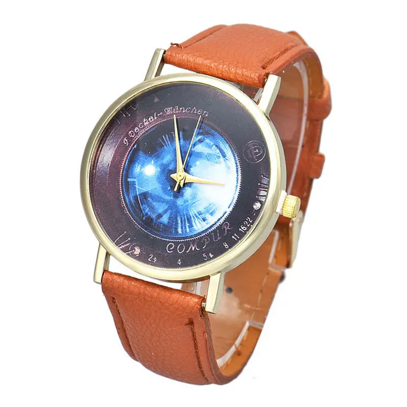 Relogio Women Men Dress Watch Fresh Blue Dial Pattern Boys Girls Casual Vogue Watch Mujer Reloj Luxury 3