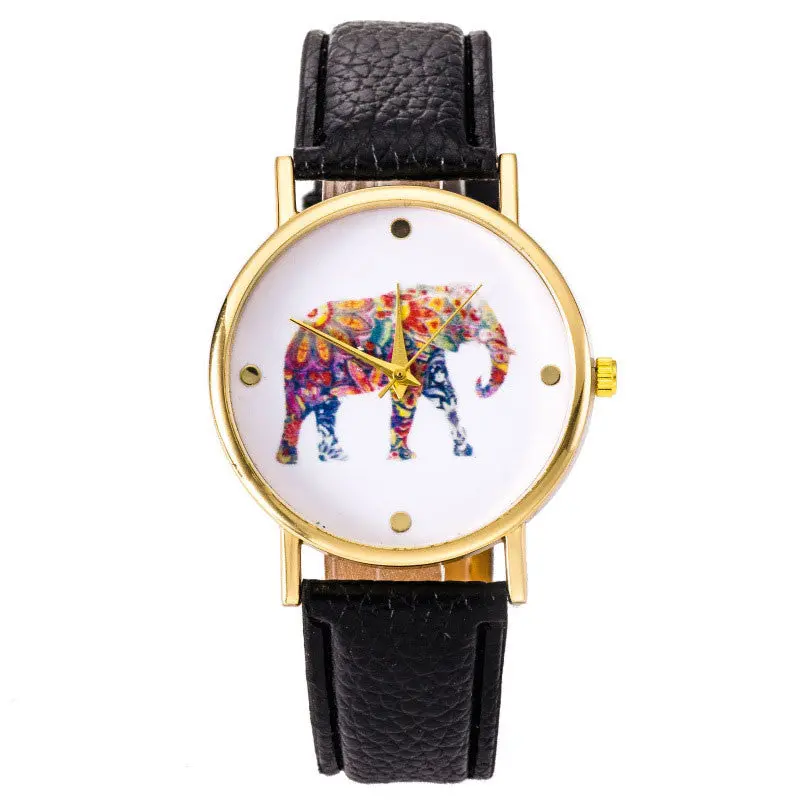 Relogio Women Men Dress Watch Leather Watch Analog Quartz Vogue Wristwatch Mujer Clock Printed Relogio 11 Color 1