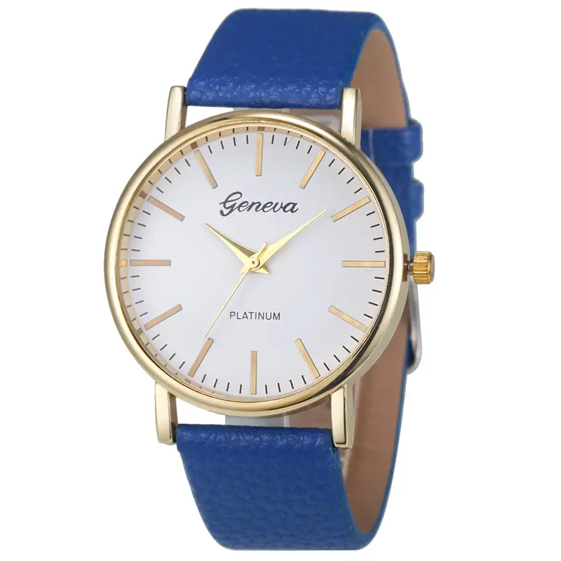 Relogio Women Women Men Watches Geneva Simple Leisure Women Analog Leather Quartz Wrist Watch 1
