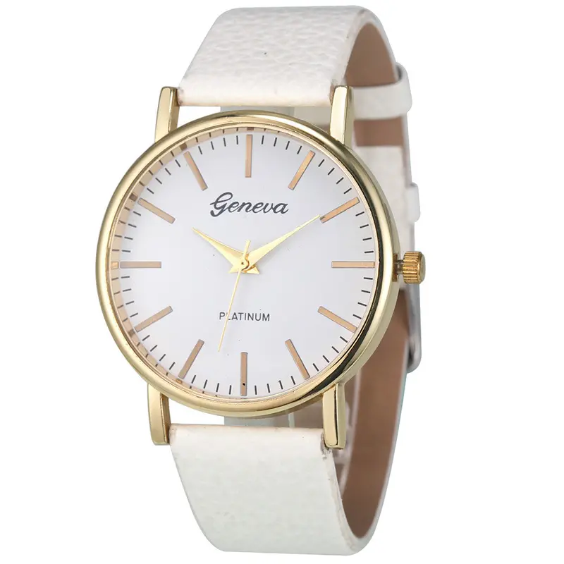 Relogio Women Women Men Watches Geneva Simple Leisure Women Analog Leather Quartz Wrist Watch 4