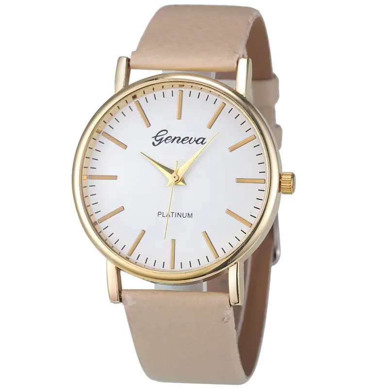 Relogio Women Women Men Watches Geneva Simple Leisure Women Analog Leather Quartz Wrist Watch 5
