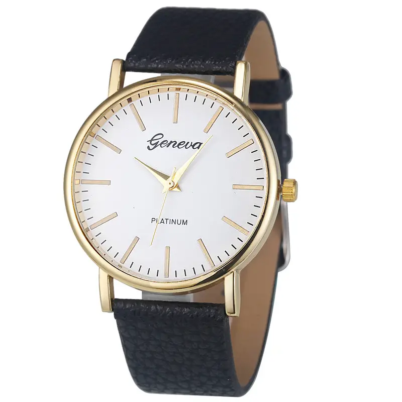 Relogio Women Women Men Watches Geneva Simple Leisure Women Analog Leather Quartz Wrist Watch 6