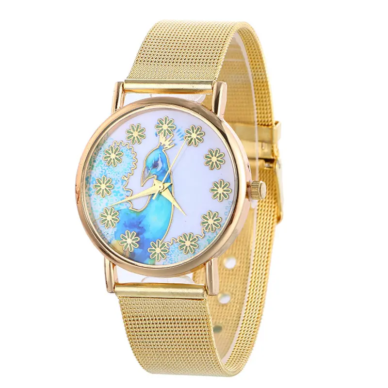 Relogios Femininos Women's Casual Watch Gold Horloge Mesh Band Watch Quartz-Watch Stainless Steel Orologio Donna Feida 1