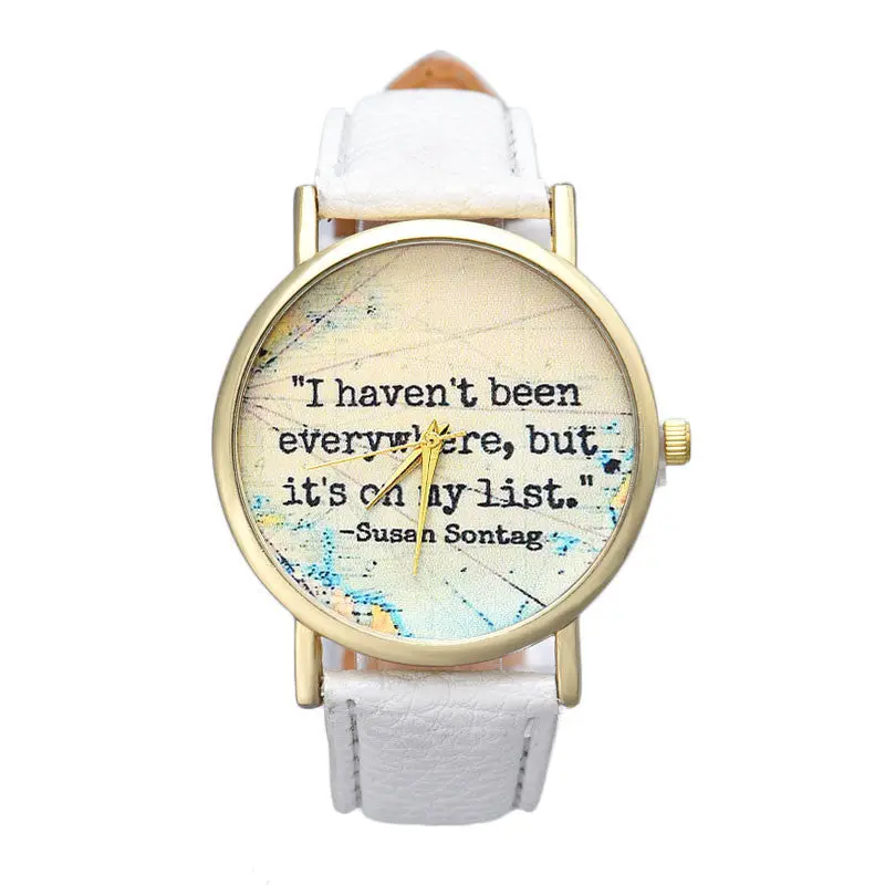Reloj English Letters Women Men Watch Dress Clocks Leather Band Analog Quartz Wristwatch Luxury Relogio 2
