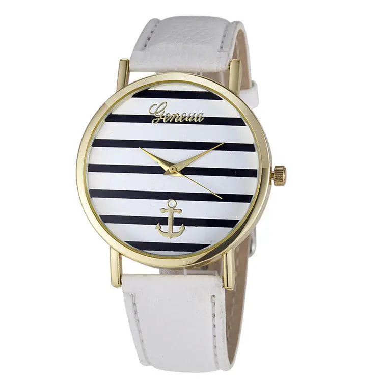 Reloj Mujer Geneva Watch Striped Anchor Analog Leather Quartz-Watch Relogios Feminino Wrist Watches Orologi Donna Feida 3