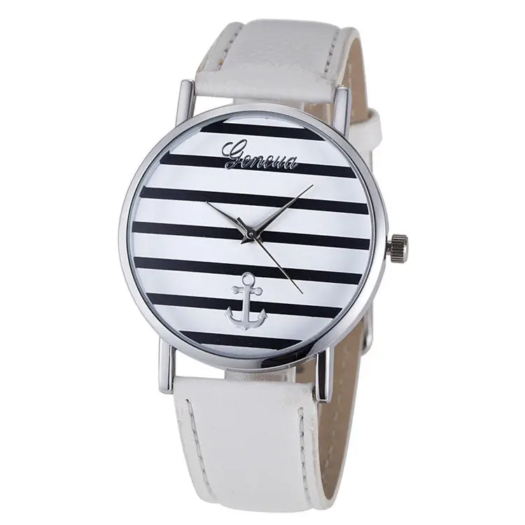 Reloj Mujer Geneva Watch Striped Anchor Analog Leather Quartz-Watch Relogios Feminino Wrist Watches Orologi Donna Feida 4