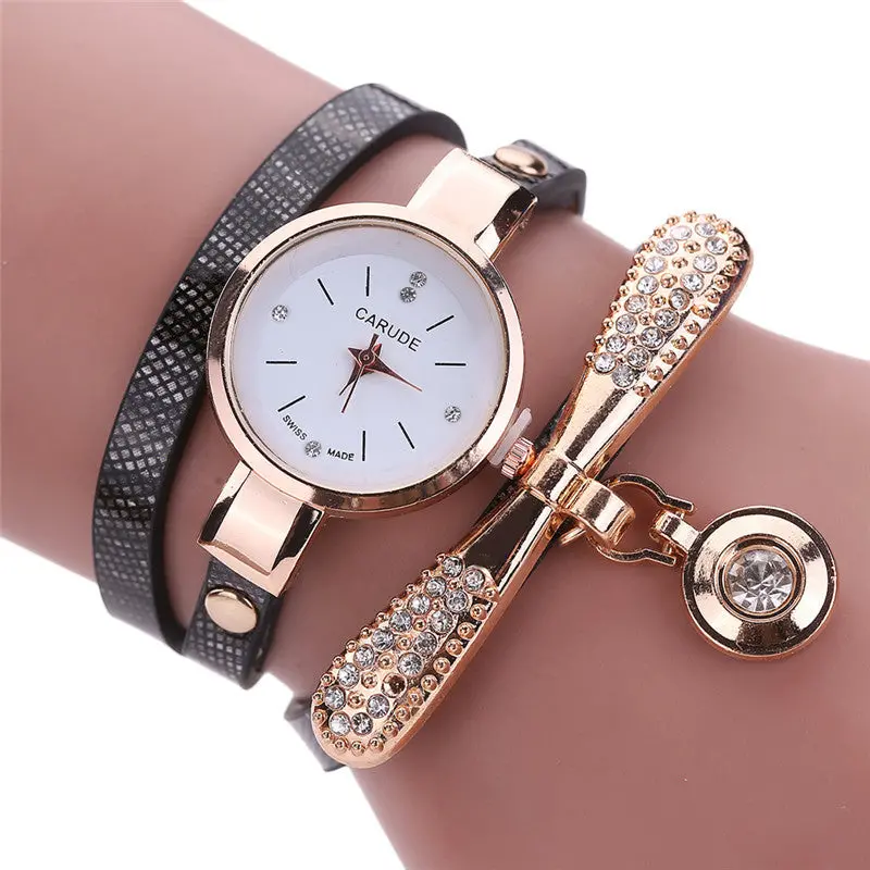 Reloj Mujer Marcas Famosas Leather Rhinestone Quartz Bracelet Watch Relogio Feminino Ladies Watches Feida 2