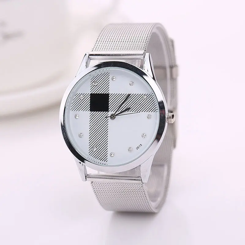 Reloj Mujer Women Watches Watch Dress Hours Silver Mesh Belt Classic Stainless Steel Wristwatch Luxury Clocks 1