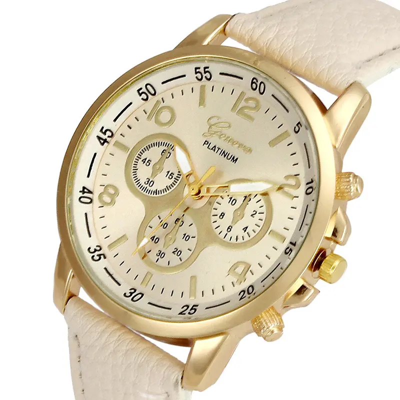 Relojes Geneva Leather Watch Analog Quartz Women Men Dress Women Watches Luxury Wrist Watch 9 Colors 1