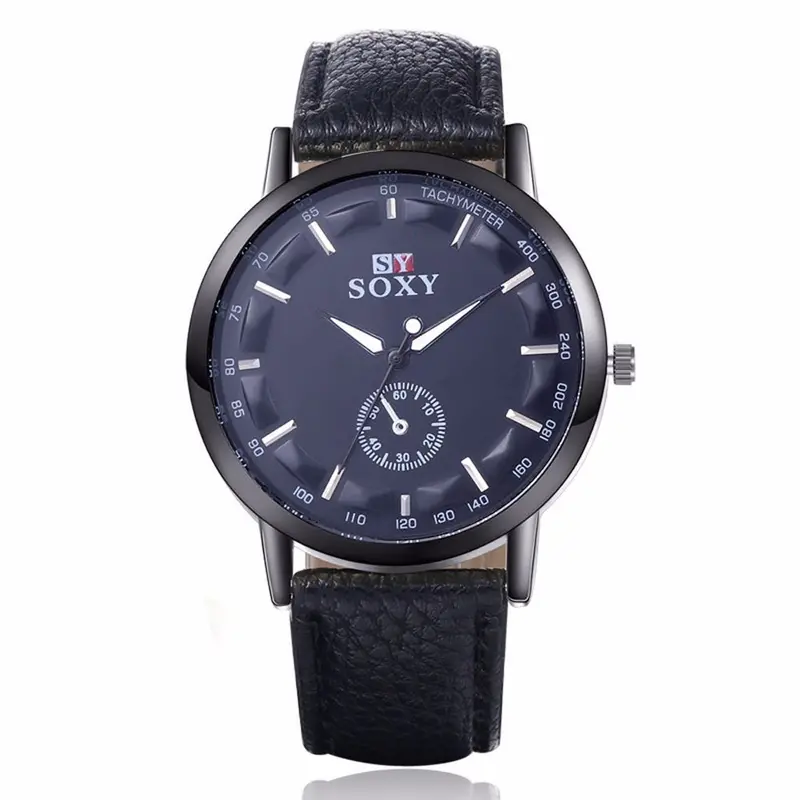 Relojes Hombre Famous Watches Luxury Quartz Sport Military Stainless Steel Dial Leather Band Wrist Watch Men 1