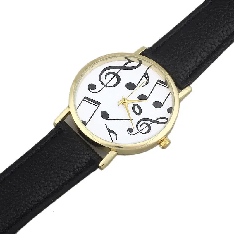 Relojes Mujer Casual Musical Notes Women Men Leather Band Analog Quartz Dial Wristwatch As Gift Relogio Feminino 1