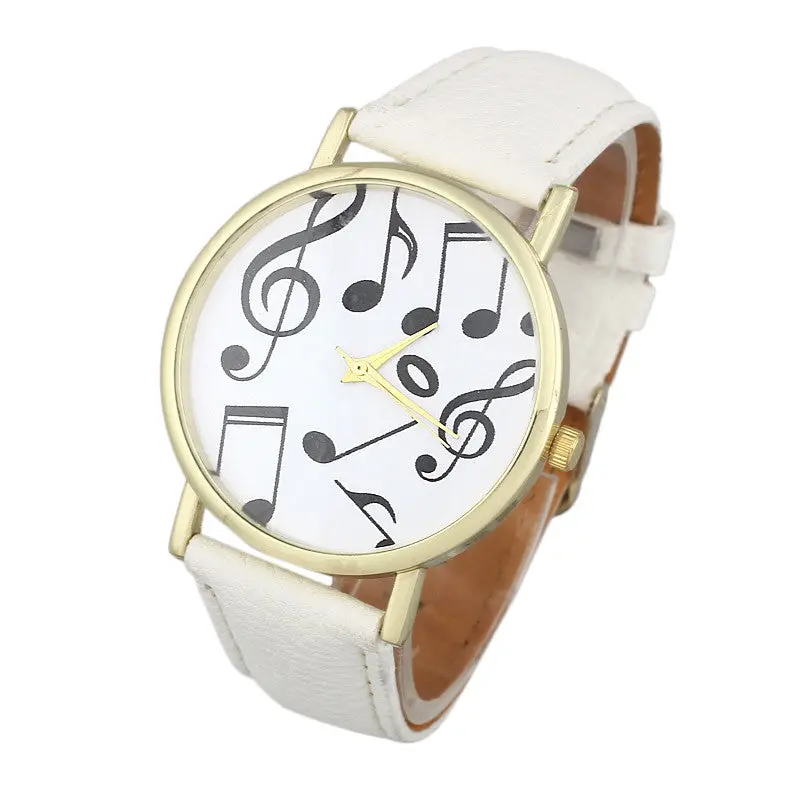 Relojes Mujer Casual Musical Notes Women Men Leather Band Analog Quartz Dial Wristwatch As Gift Relogio Feminino Feida 2