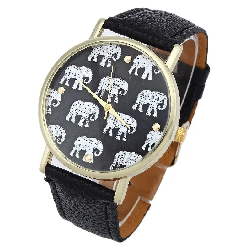 Relojes Watch Women Geneva Elephant Pattern Best Quality Geneva Platinum Watch Leather Wristwatch Casual Dress Watch Reloj 1