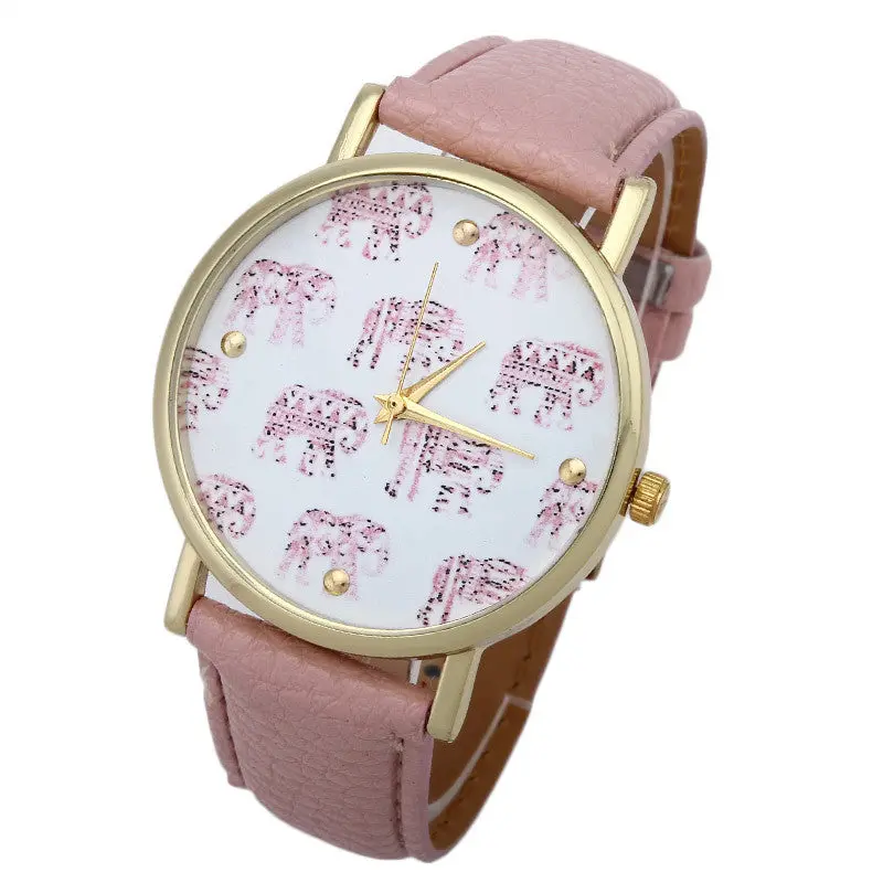 Relojes Watch Women Geneva Elephant Pattern Best Quality Geneva Platinum Watch Leather Wristwatch Casual Dress Watch Reloj 2