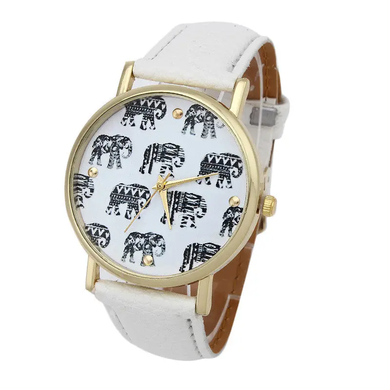 Relojes Watch Women Geneva Elephant Pattern Best Quality Geneva Platinum Watch Leather Wristwatch Casual Dress Watch Reloj 3
