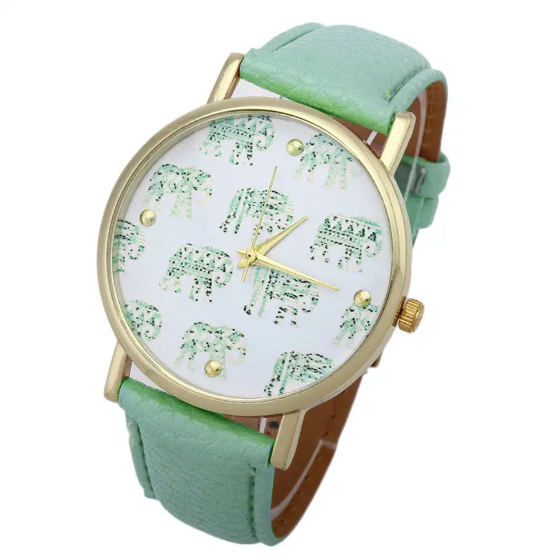 Relojes Watch Women Geneva Elephant Pattern Best Quality Geneva Platinum Watch Leather Wristwatch Casual Dress Watch Reloj 4