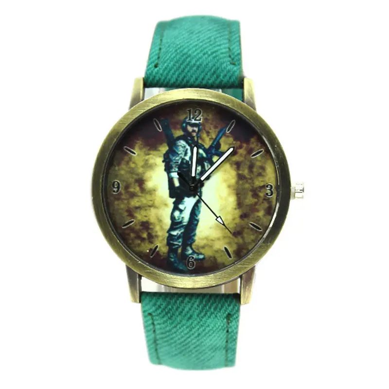 Relojes Women Relogio Feminino Clock Retro Denim Military Army Boy Girl Dress Watch Bracelet Hour 3