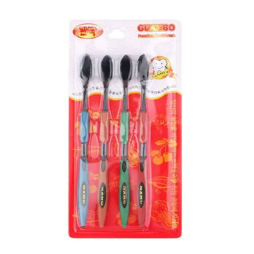 Retail Drop Korea Nano Bamboo Anion Charcoal Health Dual Adult Toothbrush4pcspack Yks 1