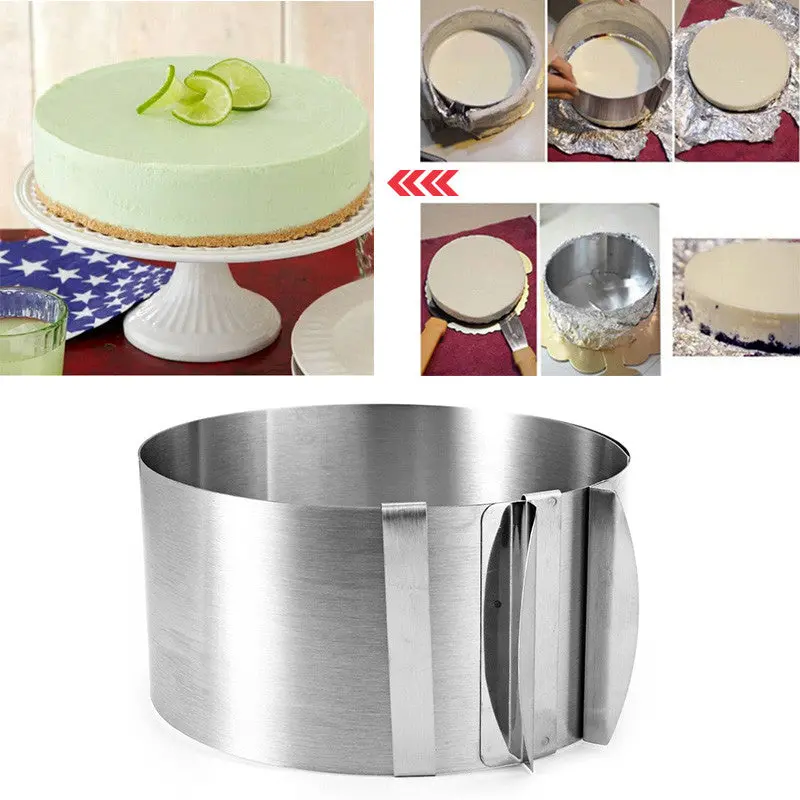 Retractable Stainless Steel Circle Mousse Ring Baking Tool Set Cake Mould Mold Size Adjustable Bakeware 88609 1