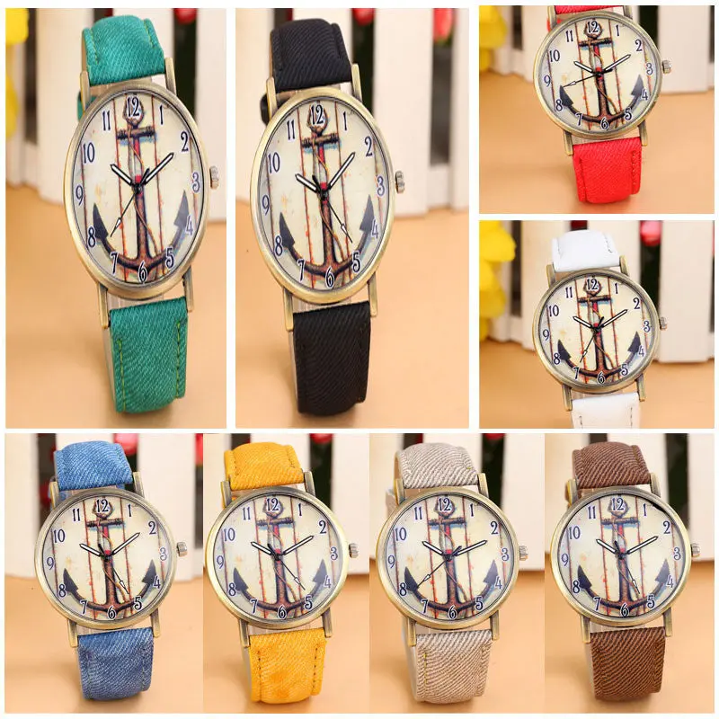 Retro Anchors Watch Cowboy Leather Band Quartz Women Watch Top Luxury Wristwatch Lady Casual Watch Relogios Feminino 2