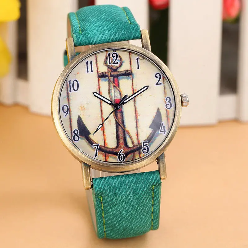 Retro Anchors Watch Cowboy Leather Band Quartz Women Watch Top Luxury Wristwatch Lady Casual Watch Relogios Feminino 4