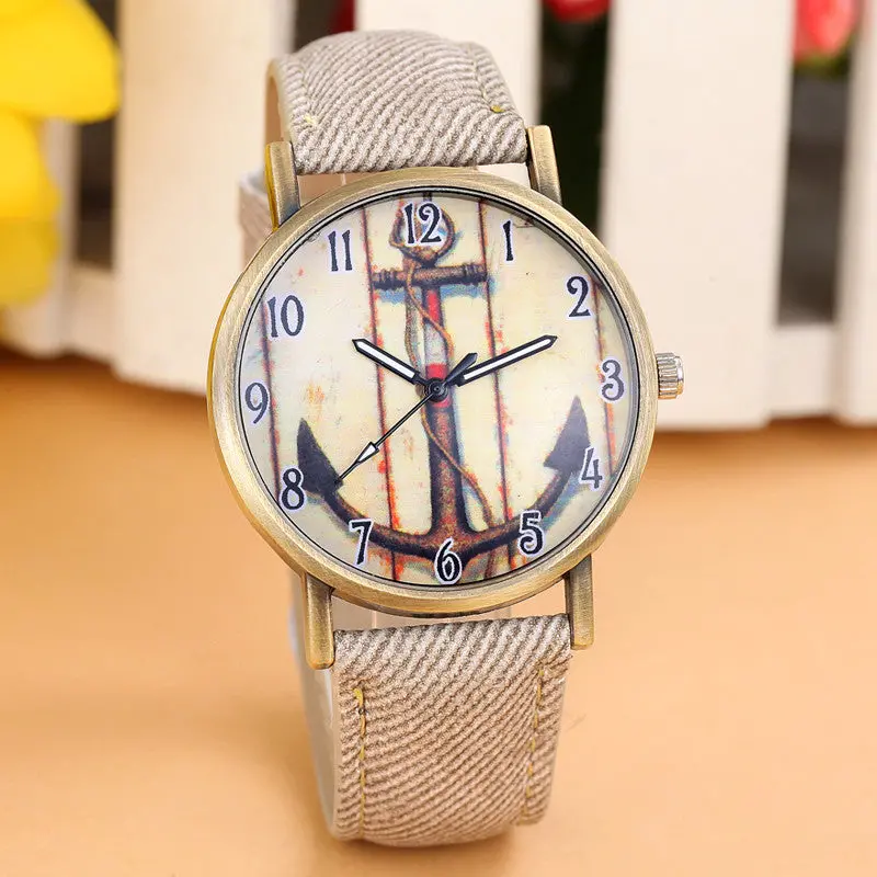 Retro Anchors Watch Cowboy Leather Band Quartz Women Watch Top Luxury Wristwatch Lady Casual Watch Relogios Feminino 5