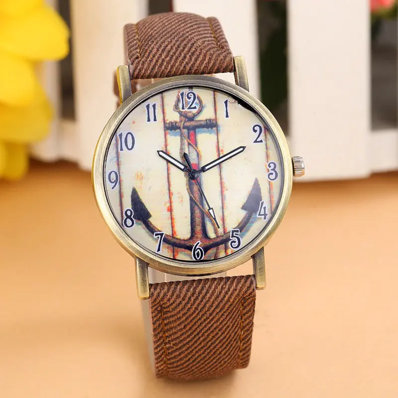 Retro Anchors Watch Cowboy Leather Band Quartz Women Watch Top Luxury Wristwatch Lady Casual Watch Relogios Feminino 6
