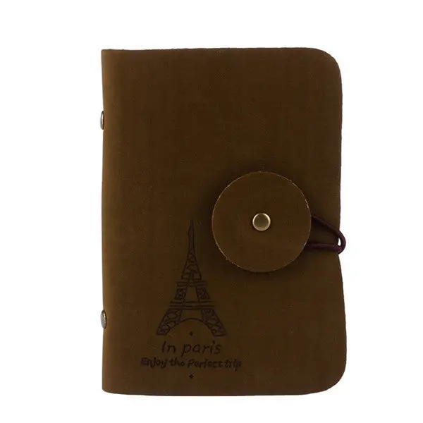 Retro Eiffel Tower Credit Id Card Holder Wallet Bag Case Leather Business Card Holder Package Purse Bags Sold Gift 2