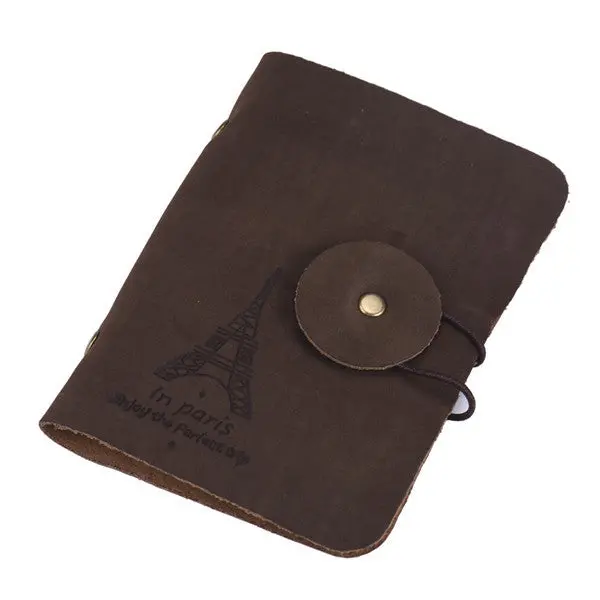 Retro Eiffel Tower Credit Id Card Holder Wallet Bag Case Leather Business Card Holder Package Purse Bags Sold Gift 3