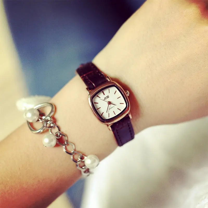 Retro Elegant Clock Women Watches Relojes Mujer Leather Slim Thin Band Watch Relogio Reloj 1