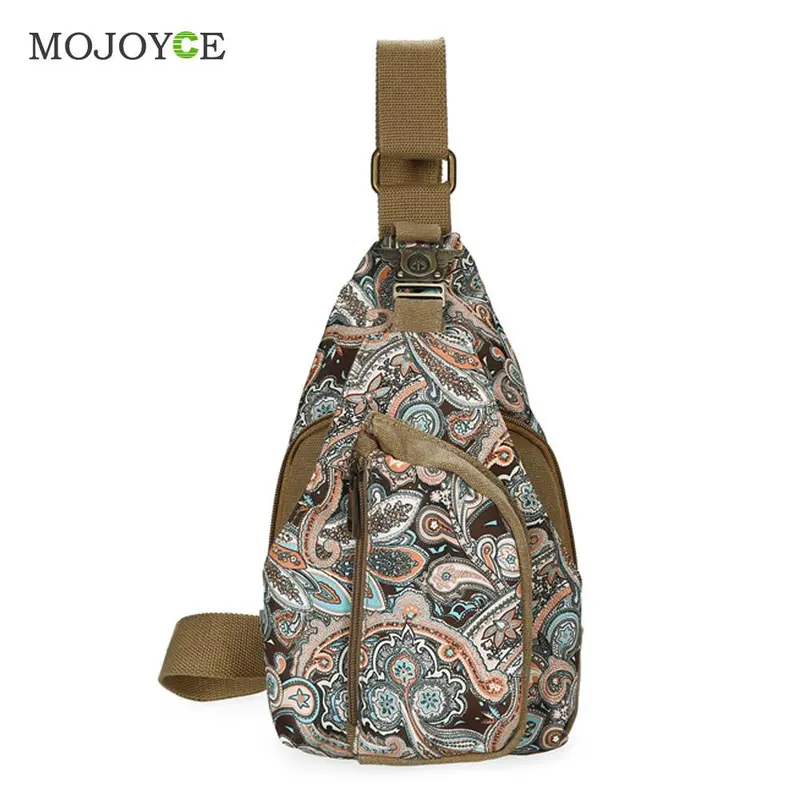 Retro Floral Printing Crossbody Women Messenger Bags Satchel Canvas Cotton Chest Pack Women Bag Bolsa Feminina Sac A Main 1