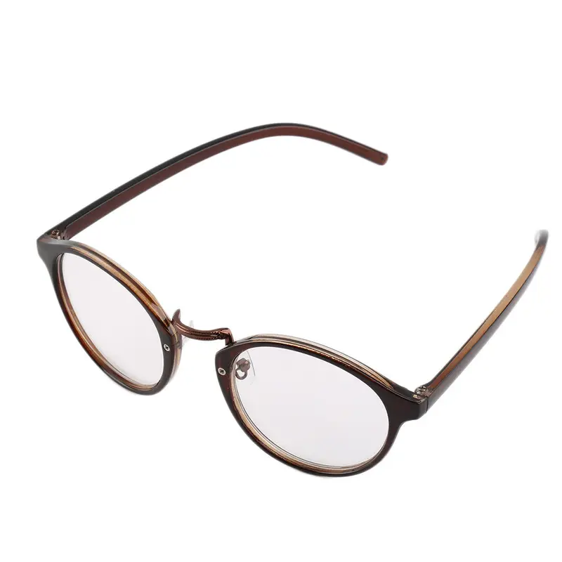 Retro Geek Vintage Leopard Nerd Large Frameround Clear Lens Glasses Multicolor Blackbrownleopard Printmulticolor 2