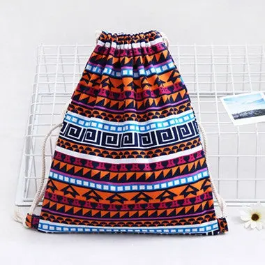 Retro Geometric Backpacks Printing Bags Lady Women's Backpacks Casual Travel Bags Mochila Feminina 1