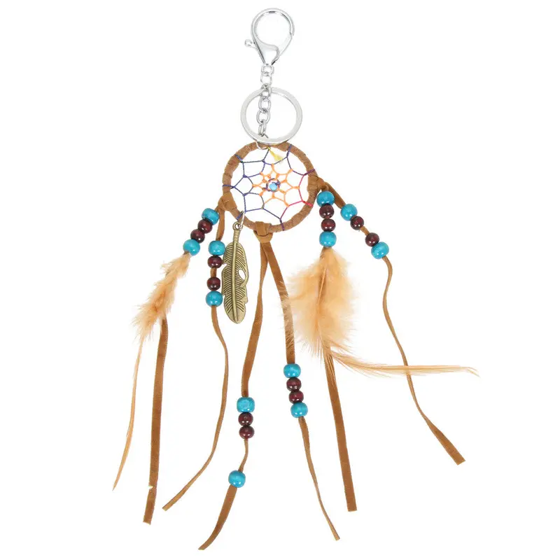 Retro Handcrafted Dream Catcher Feather Tree Keychain Bag Pendant 1